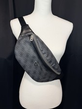 GUESS Gray Logo Print Belt Bag Fanny Pack Men’s Adjustable Strap Zip Closure Men's Belt Bag price