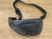 Men’s ZARA black faux leather belt bag Bum Bag In Good Condition Men's Belt Bag price