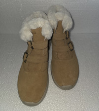 SKECHERS Bobs Women’s Brown Ankle Bootie Faux Fur Lined Buckle UK 6 EU 39 Women's Boots price