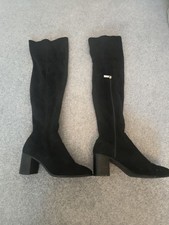 Black Suede Over The Knee Boots Zara Size 5 38. Women's Boots price