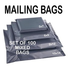 100 Shipping Parcel Bags Mixed Sizes Grey Mailing Postage Package Poly Bags Mix Bags price