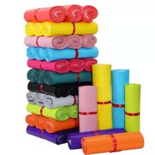 100 Bags Coloured Mailing Bags, 60 Micron Strong Polythene Postage Parcel Postal Bags price