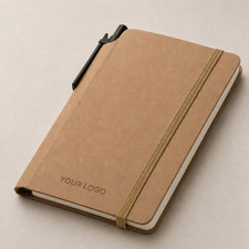 Personalised Eco-Kraft Hardcover Notebook with Pen Holder Hardcover Notebook price