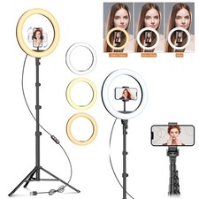 10" LED Ring Light w/Tripod Stand Phone Mount for YouTube Makeup Video Live UK Flashes price
