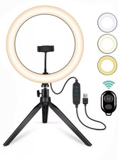 10 inch LED Ring Lights With Tripod Stand & Phone Holder for Selfie Makeup UK Flashes price