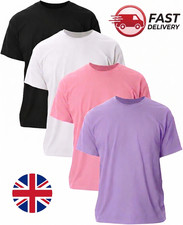 Men's T Shirts 100% Cotton Soft Plain T Shirt Short Sleeve High Quality UK FAST Men's T-shirt price