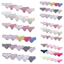 4KIDZ Girls Childrens 100% Cotton Briefs 5 Pack Elasticated Waist Pattern Print Girls' Underwear price