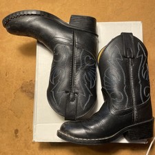 Masterson Boot Co. Kids Black Leather Western Mid-Calf Boots Size 10 M RB2001C Unisex Children's Boots price