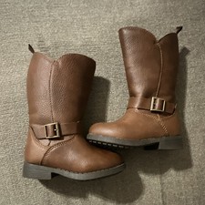 OshKosh B'gosh Conner Kids 5 Brown Knee-High Riding Boots Side Zip Buckle Unisex Children's Boots price