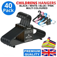 40 x KIDS PLASTIC HANGERS BABY CHILDREN CLOTHES CLOTH SLIM COAT HANGERS WHITE UK Baby Clothes Hanger price
