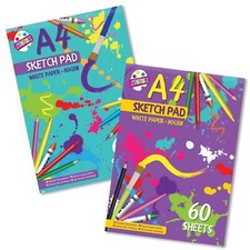 A4 Sketch Pad 60 Sheets 80GSM White Paper Drawing Book Artist Art Craft Drawing Pad price