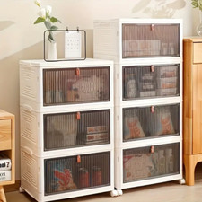 3/4 Tier Plastic Shoe Storage Box Tower Unit Stationery Organizer With Wheels UK Shoe Storage Box price