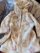 Tiny Tatty Teddy Baby Girls Cream Floral Fluffy Hooded Dressing Gown 6-9 Months Baby Dressing Gown price