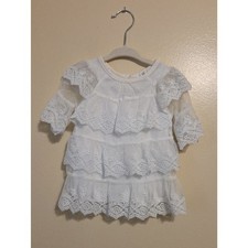 Rare Editions Infant Girl's White Lace Ruffle Dress Christening Gown - 12 Months Baby Dressing Gown price