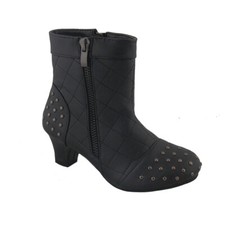 NEW GIRLS SCHOOL SHOES KIDS WINTER ZIP HI BOOTS ANKLE BLACK QUILTED FASHION HEEL Girls' Boots price