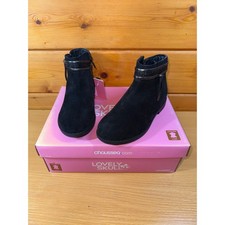 Lovely Skull Cuir Flat Girl Boots Black UK13.5 EU32 Girls' Boots price