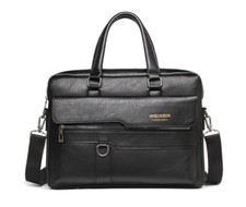 ‌Men's Briefcase 14" Laptop Bag Handbag Leather with Detachable Shoulder Strap Men's Briefcase price
