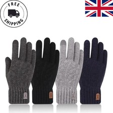 Men’s Winter Warm Fleece Wool Knitted Gloves Thick Thermal Cold Weather Gloves Gloves (Outdoor) price