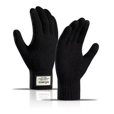 Men’s Winter Warm Fleece Wool Knitted Gloves Thick Thermal Cold Weather Gloves Gloves (Outdoor) price