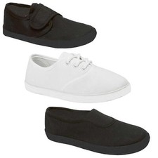 Kids School Shoes Boys Girls PE Sports Casual Slip On Black Trainers Boys' Casual Shoes price