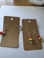 Rainbow Coloured Earrings Handmade On Silver Hooks Coloured Stone Earrings price