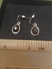 A Pair Of Silver Coloured With Black Stone Earings Coloured Stone Earrings price