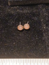 Gold Coloured Pink Stone Stud Earings Coloured Stone Earrings price