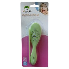 Baby Hair Brush & Comb Set Grooming Kit Infant Soft Gentle Bristles Comb Green Baby Hair Brush-Comb price