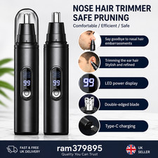 Digital Nose Hair Trimmer USB-C Rechargeable Painless Ear Eyebrow Clipper Men UK Hair Clippers price