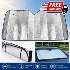 Large Windscreen Sun Shade Car Van Double Sided Aluminium UV Protect 130x60 Sunshade price