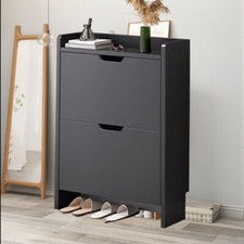 2 Drawer Shoe Rack Shoes Storage Cabinet Wooden Cupboard Organiser Holder Stand Shoe Cabinet price