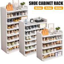5-8 Tier White Wooden Hallway Shoe Rack Open Shelves Shoe Cabinet Storage Unit Shoe Cabinet price