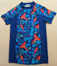 John Lewis - Boys' Tropical, Parrot, Sun 50+ UPF, Rash Vest Top, Blue, 13 Years! Boys' Beachwear price