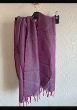 Women’s Purple Scarf with Detailed Silver Pattern One Size Women's Scarf price