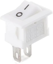 2 pcs x Small Rocker Switch KCD1 SPST,  WHITE rocker 6A 125V AC 3A 250v AC Switches price