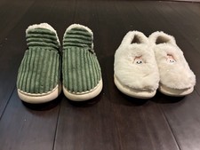 2 Pairs of cute fuzzy slippers for girls size 6.5! Girls' Slippers price
