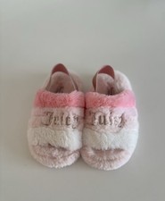 pink and white striped faux fur slippers from Juicy Couture Girls' Slippers price