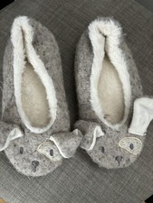 NEXT Girls Size 12 Grey Dog Puppy Slippers Girls' Slippers price
