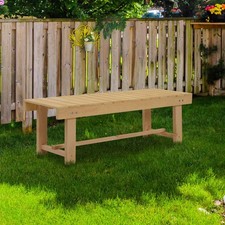 Wooden Garden Bench 2 Seater Outdoor Patio Loveseat Yellow 110cm Loveseat price