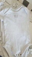Mamas And Papas Set Of 5 White Organic Cotton Baby Bodysuits Short Sleeve Vests Baby Undershirt price
