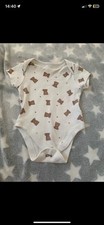 Primark Teddy Bear Short Sleeved Vest 0-3 Months Baby Neutral Baby Undershirt price