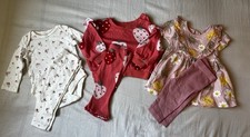 0-3 Baby Girls Clothes Inc 3 X Outfits 3 Long Sleeved Vests And 2x Baby Grow Baby Undershirt price