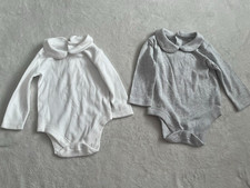 Matalan 2 pack long sleeve baby grows with collar top vest bodysuit 0-3 months Baby Undershirt price