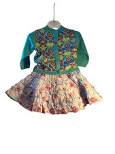 Mamas & Papas Baby Girl Floral Teal Cardigan Ruffle Skirt Set Co-ord 0-3 Months Baby Skirt price