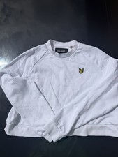Lyle & Scott Women’s Crop White Jumper Medium Casual Sweatshirt Women's Sweatshirt price