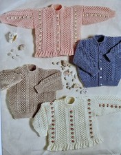 Baby Knitting Pattern For Cardigan & Sweater In DK To Fit 16-24” H50 Baby Sweater price