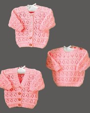 Baby Knitting Pattern for Cardigans &Sweater in DK,fit 12-20" (prem) D14 Baby Sweater price