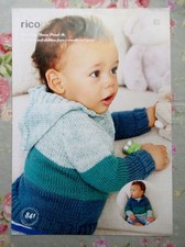 Rico Baby Knitting Pattern 841  Sweater Optional Hood DK Yarn 0 - 7 Years Baby Sweater price
