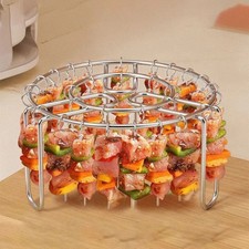 Air Fryer Grill Rack 24 Meat Skewers Vertical Kabob Holder Barbecue Stand for UK Fryers price