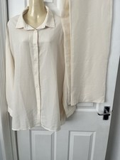 Ladies shein cream co ord lounge wear shirt and trousers size s small 2 Piece Modest Wear Set price